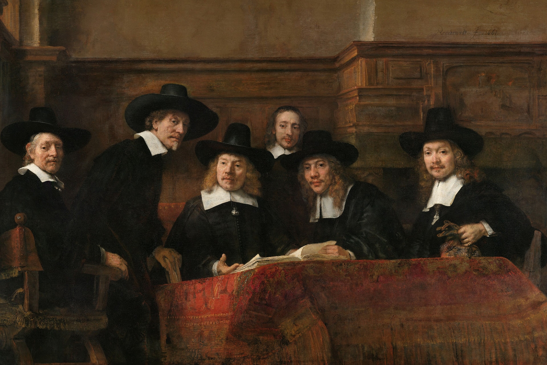 Die Vorsteher der Tuchmacherzunft, Rembrandt van Rijn, 1662